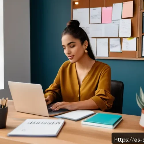 디지털 스토리 구조화의 비밀 - A modern digital content creator workspace featuring a young Hispanic professional woman in casual b...